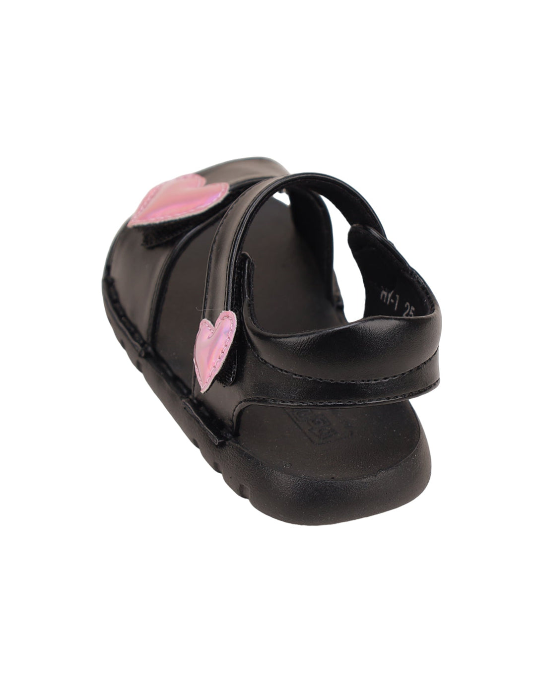 Sandal Black with Pink Heart Theme for Girls