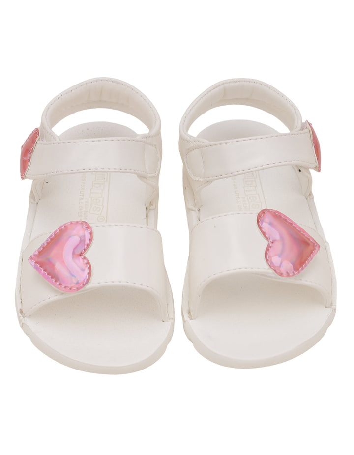 Sandal White with Pink Heart Theme for Girls