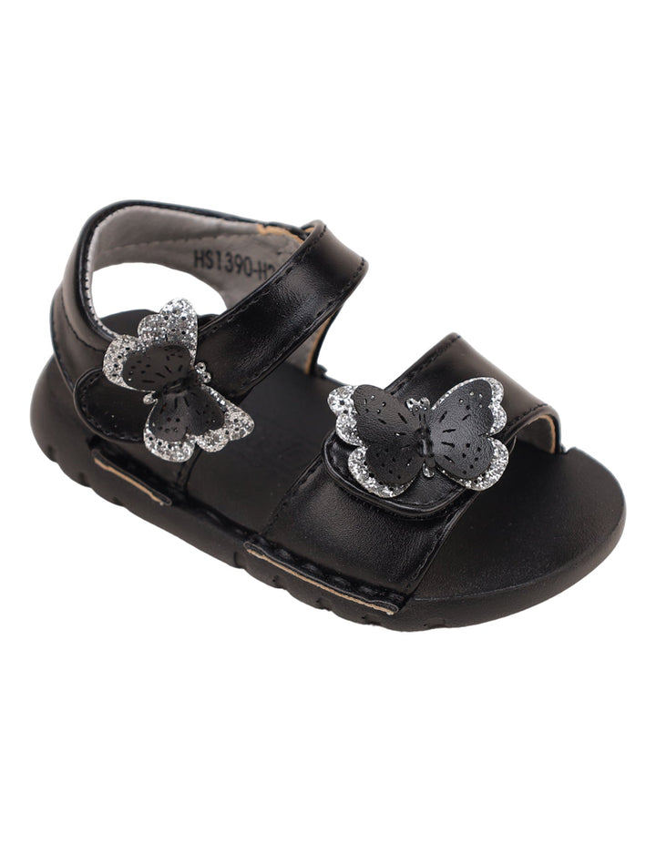 Sandal Black with Butterfly Theme for Girls - Infant