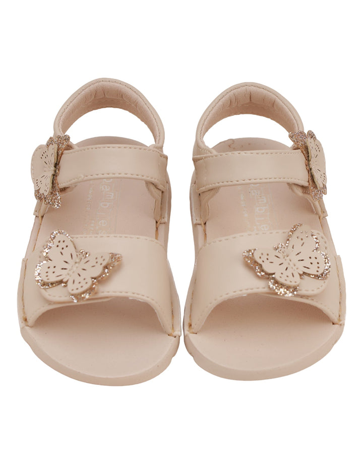 Sandal Beige with Butterfly Theme for Girls - Infant