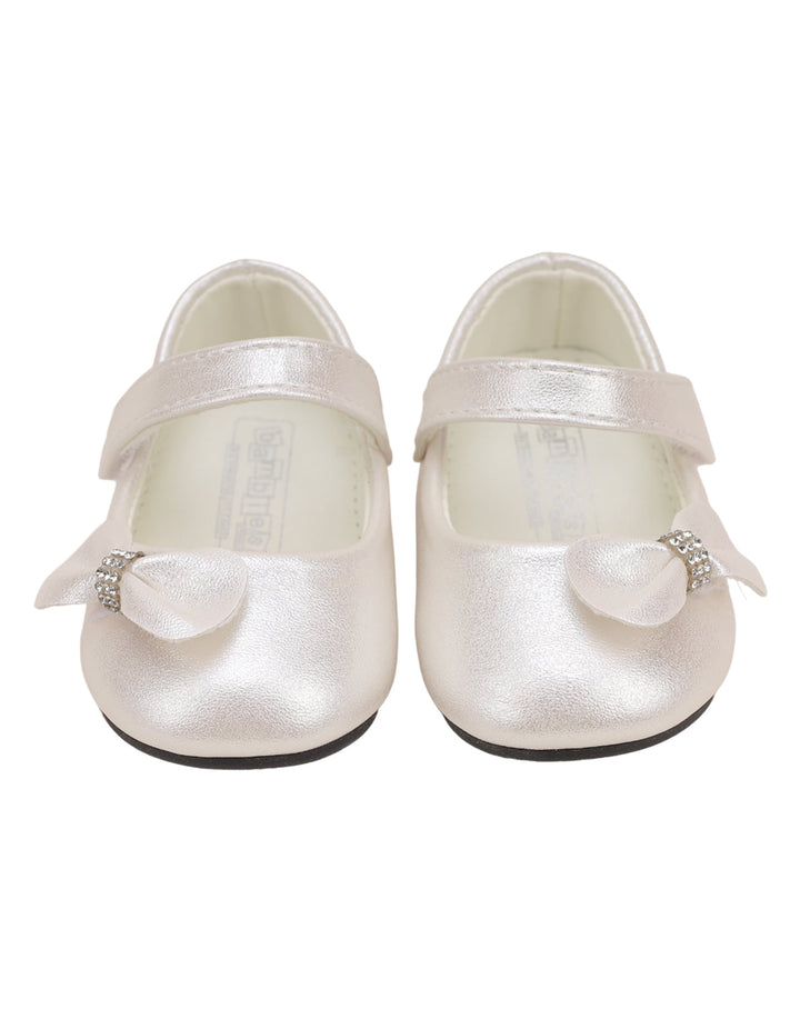 Shoes Shiny White with Bow for Girls - Infant