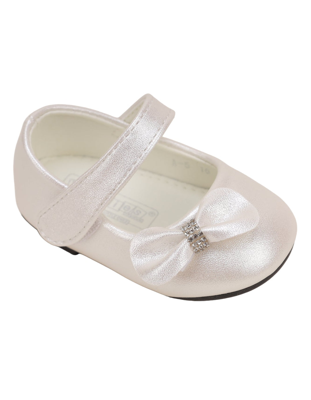 Shoes Shiny White with Bow for Girls - Infant