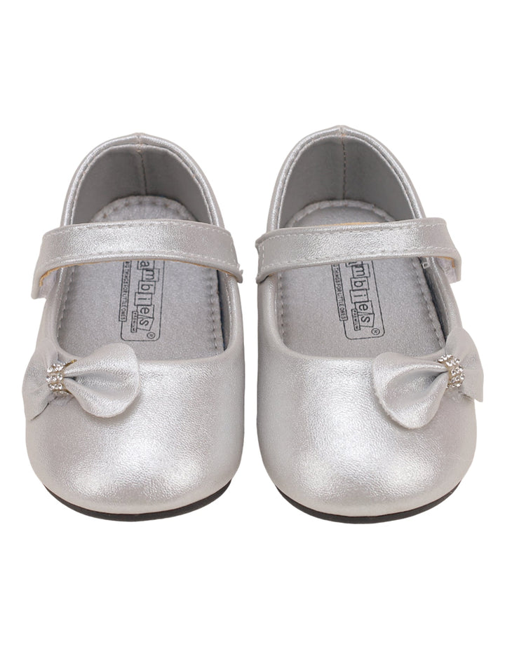 Shoes Shiny Silver with Bow for Girls - Infant