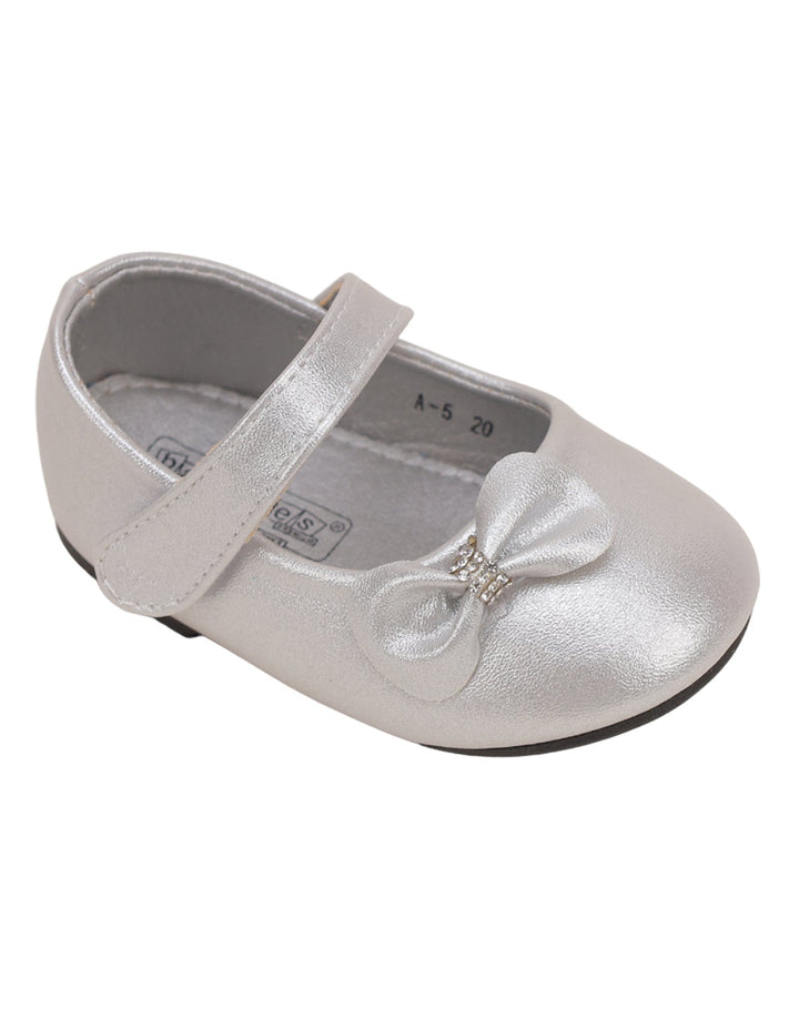 Shoes Shiny Silver with Bow for Girls - Infant