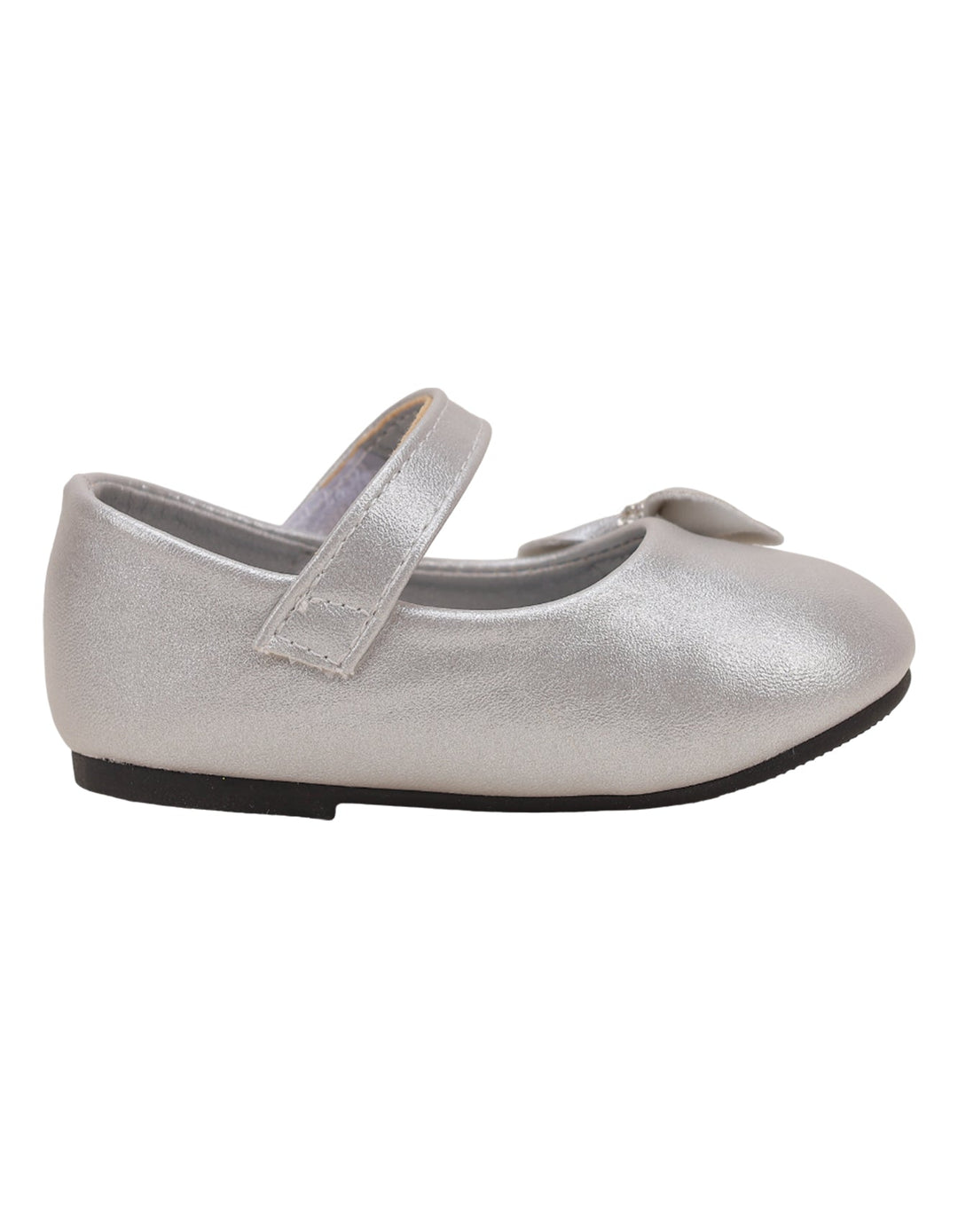 Shoes Shiny Silver with Bow for Girls - Infant