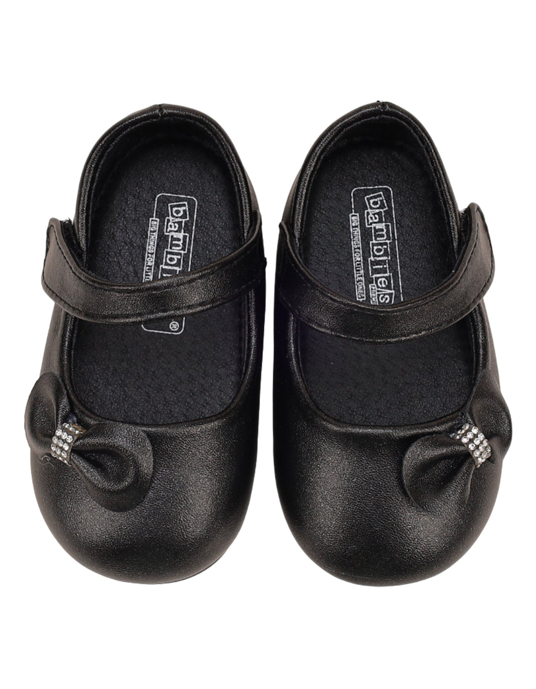 Shoes Shiny Black with Bow for Girls - Infant