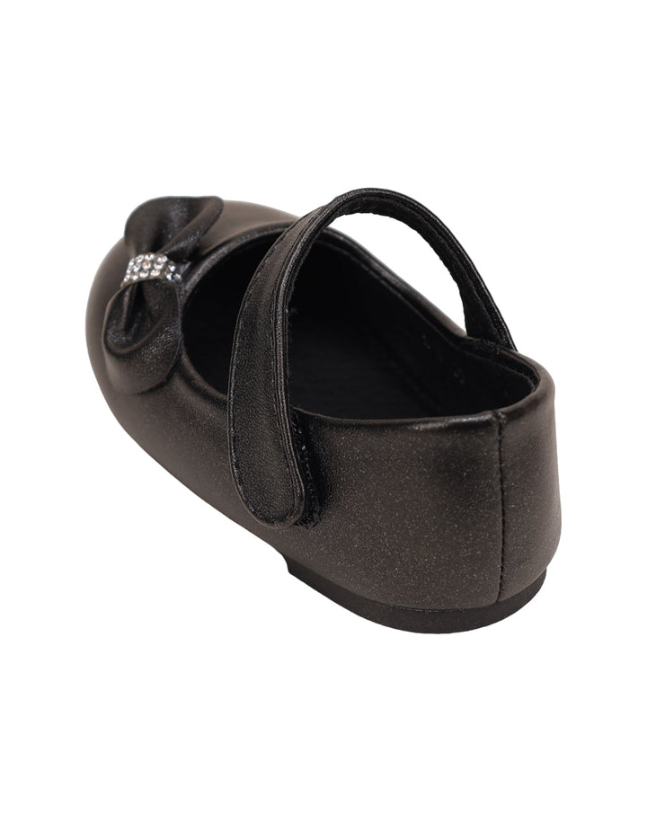 Shoes Shiny Black with Bow for Girls - Infant