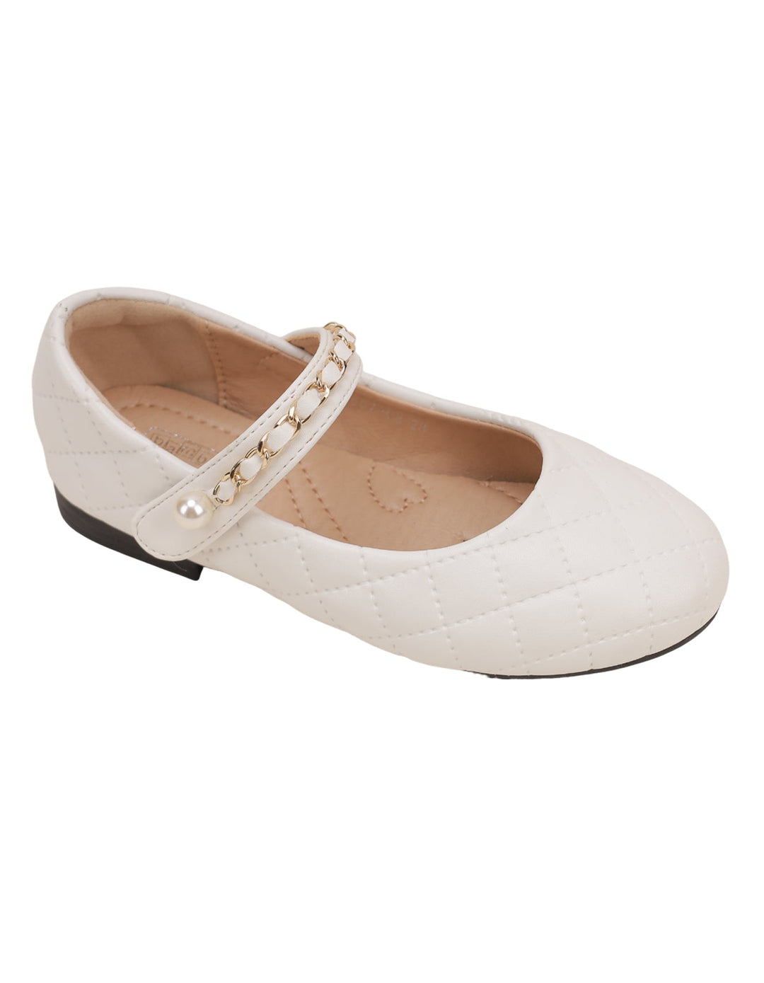 Shoes White with Chain on Strap for Girls - Kids