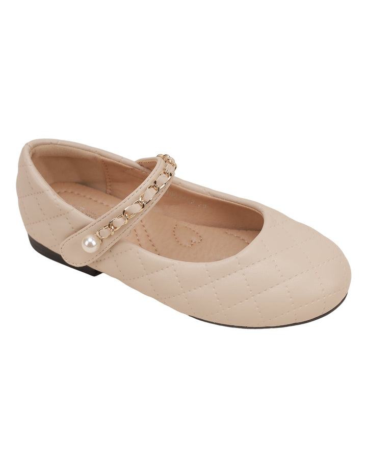 Shoes Beige with Chain on Strap for Girls - Toddler