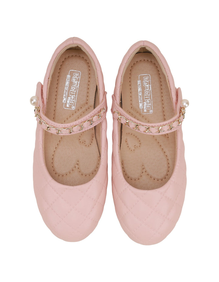 Shoes Light Pink with Chain on Strap for Girls - Toddler