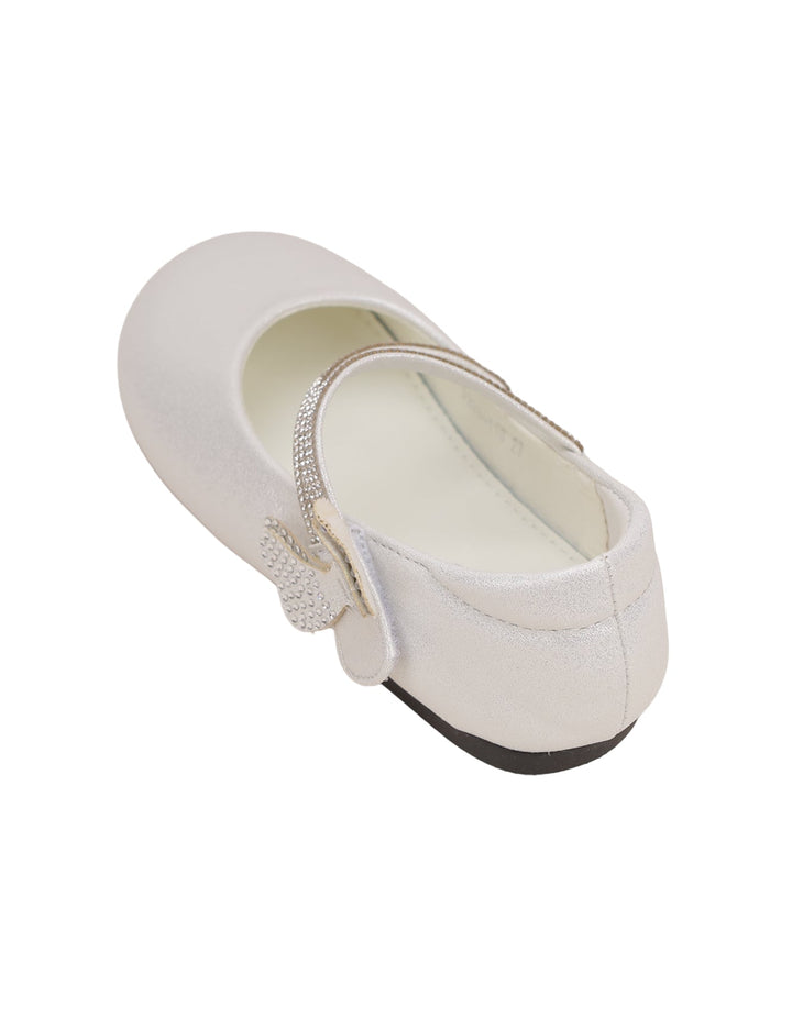 Shoes Shiny White with Diamontee Straps for Girls - Kids