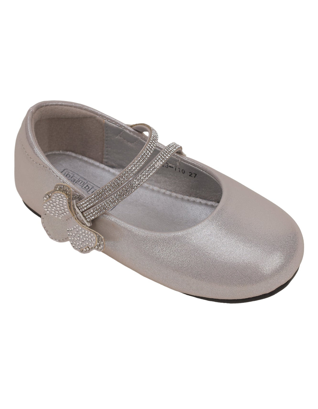 Shoes Shiny Silver with Diamontee Straps for Girls - Kids