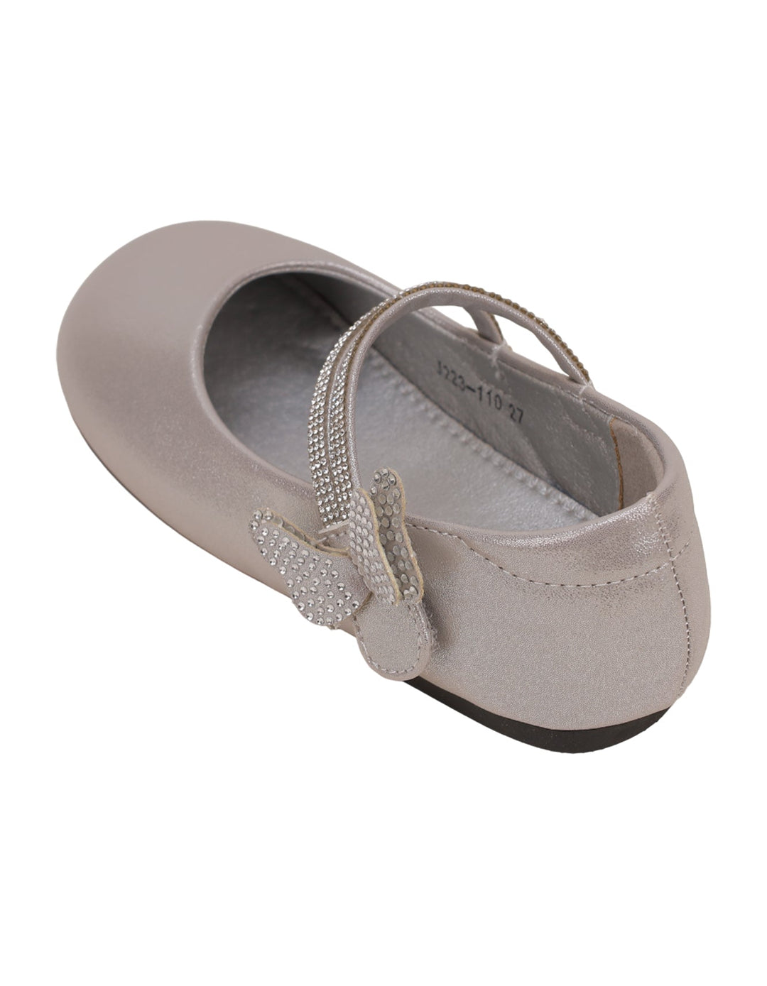 Shoes Shiny Silver with Diamontee Straps for Girls - Toddler