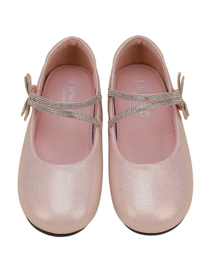 Shoes Shiny Light Pink with Diamontee Straps for Girls - Kids