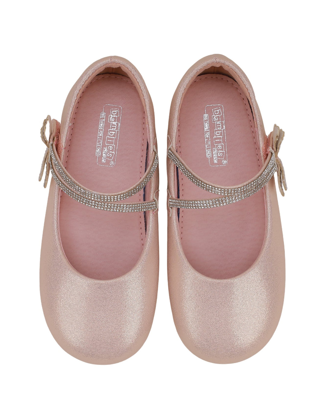 Shoes Shiny Light Pink with Diamontee Straps for Girls - Kids