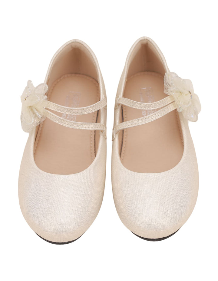 Shoes Beige with Bow Theme for Girls - Toddler