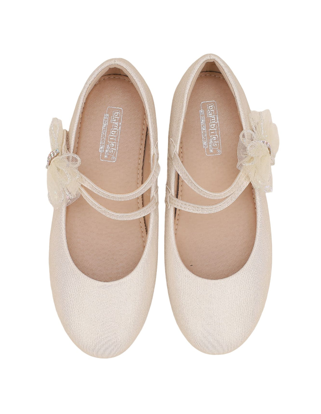 Shoes Beige with Bow Theme for Girls - Toddler