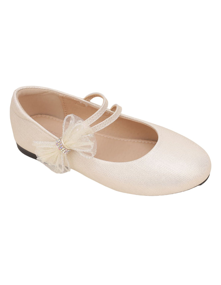 Shoes Beige with Bow Theme for Girls - Kids