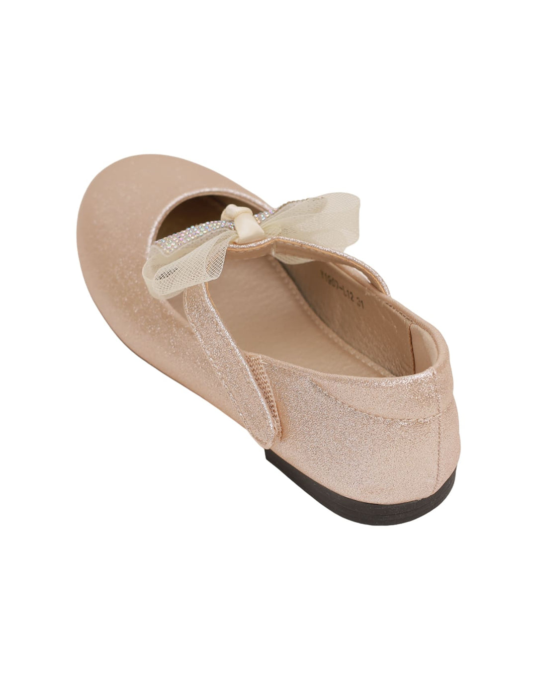 Shoes Glittery Gold with Bow on Strap  - Toddler