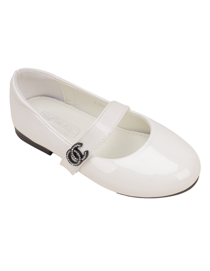 Shoes Shiny White with Strap - Toddler