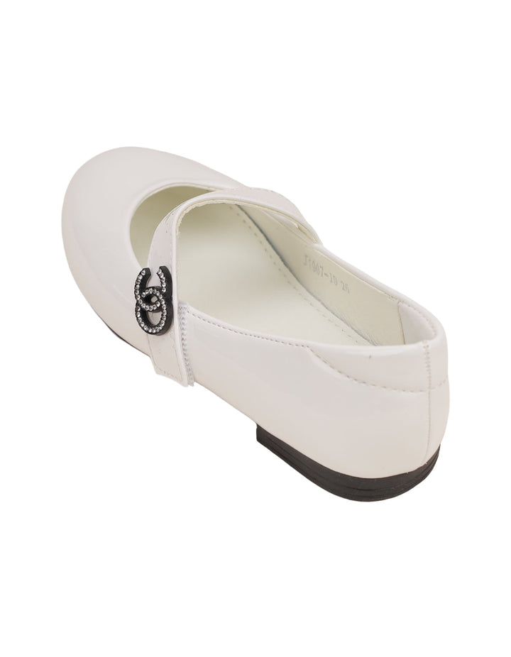 Shoes Shiny White with Strap - Toddler