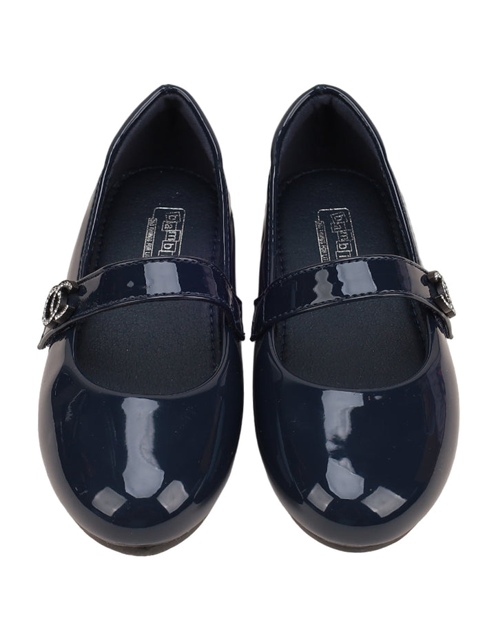 Shoes Shiny Navy Blue with Strap - Toddler