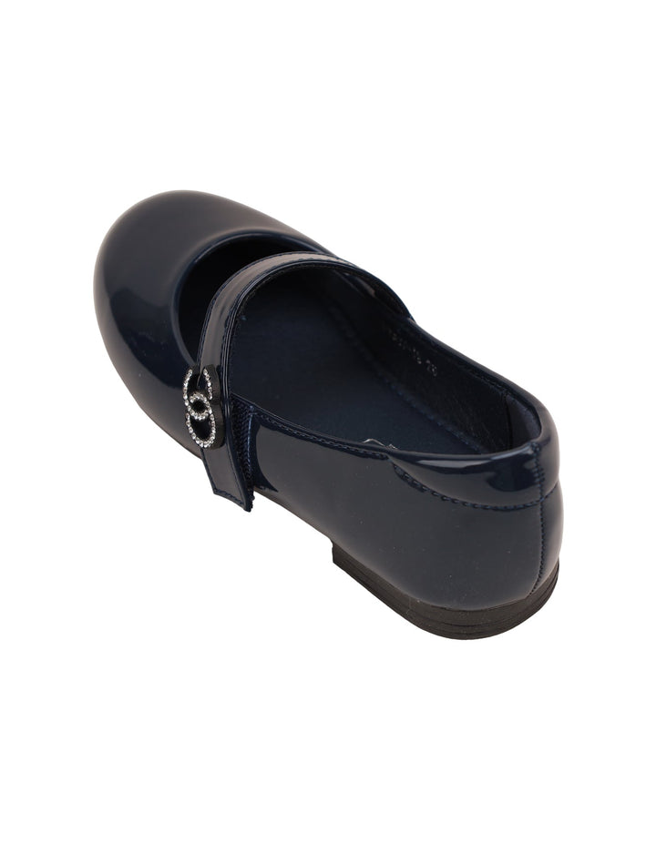 Shoes Shiny Navy Blue with Strap - Toddler