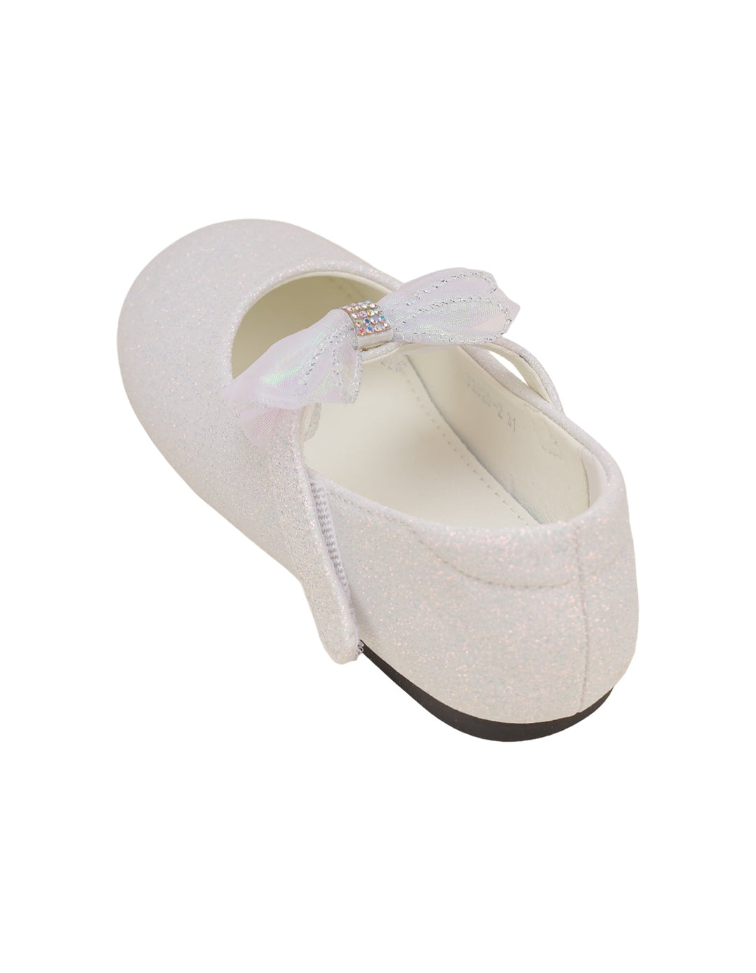 Shoes Glittery White with Bow on Strap  - Kids