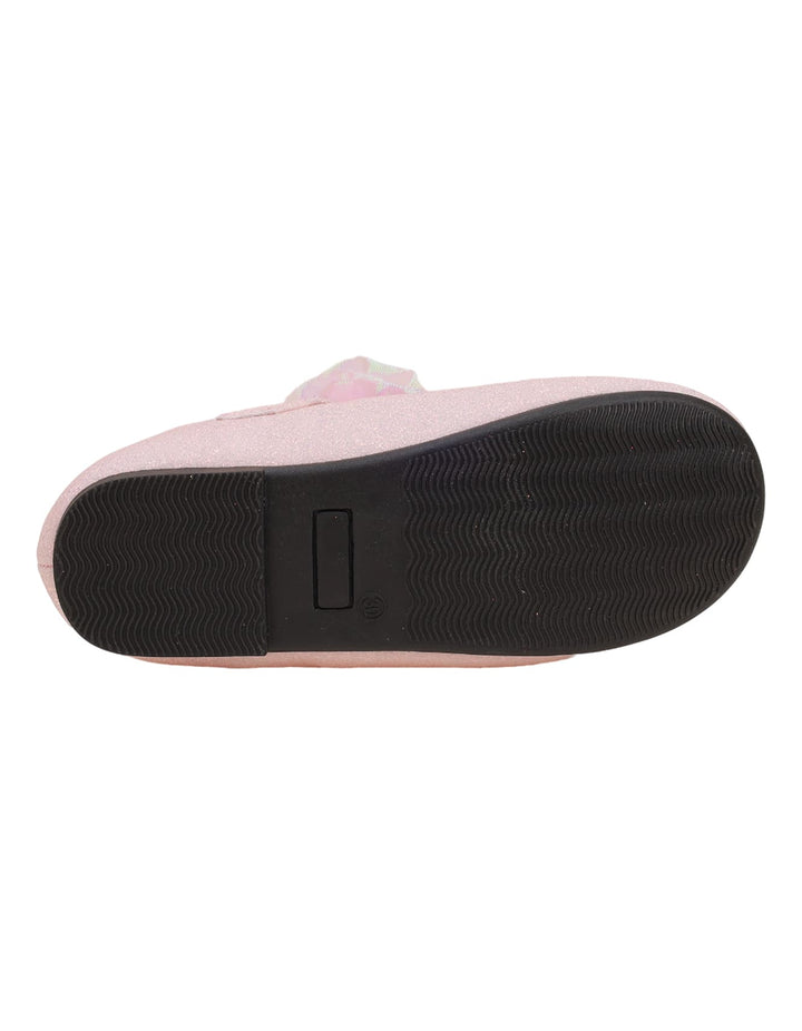 Shoes Glittery Pink with Bow on Strap  - Kids