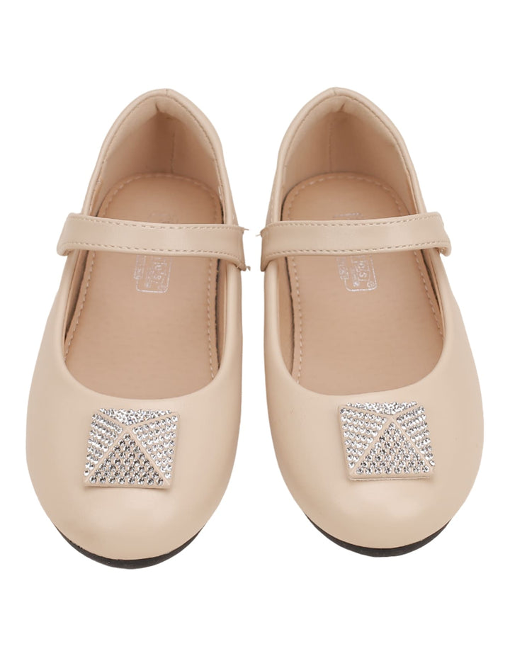 Shoes Beige with Diamontee Motif for Girls - Toddler