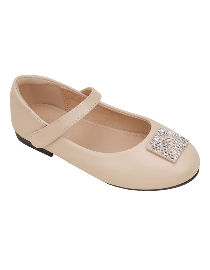 Shoes Beige with Diamontee Motif for Girls - Toddler