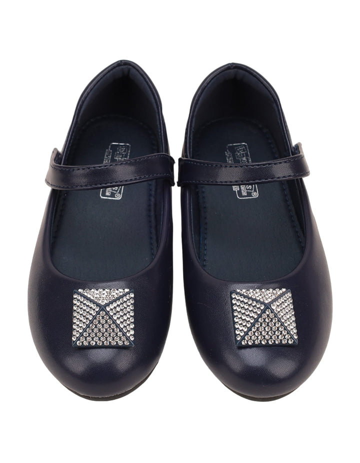 Shoes Navy Blue with Diamontee Motif - Toddler