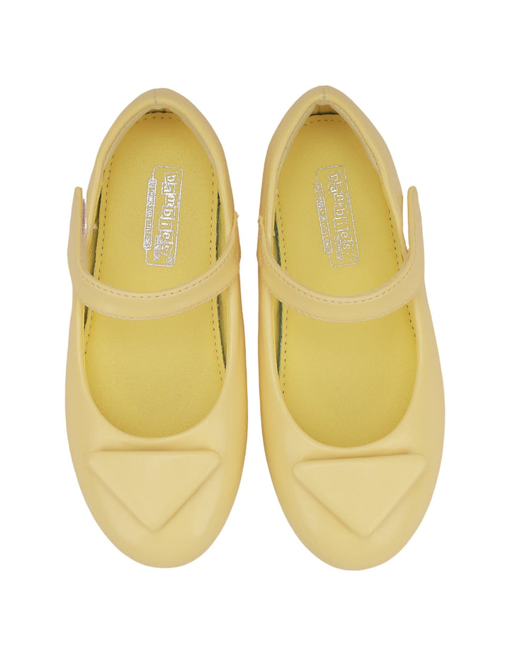 Shoes Yellow with Triangle Motif for Girls - Toddler