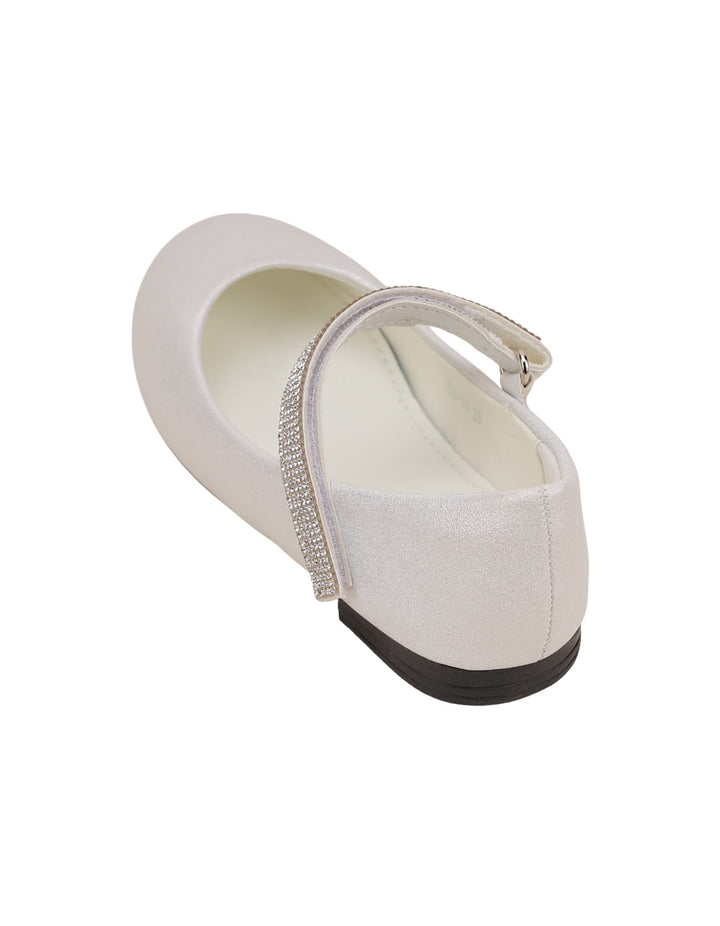 Shoes Glittery White with Diamontee Buckle  - Toddler