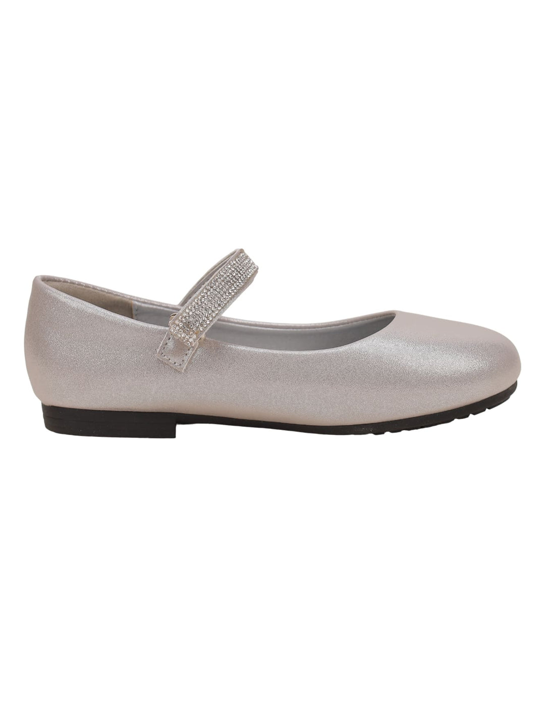 Shoes Shiny Silver with Diamontee Straps for Girls - Kids