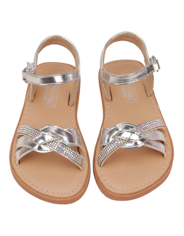 Sandal Silver with Diamontees for Girls - Toddler