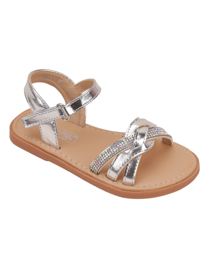 Sandal Silver with Diamontees for Girls - Kids