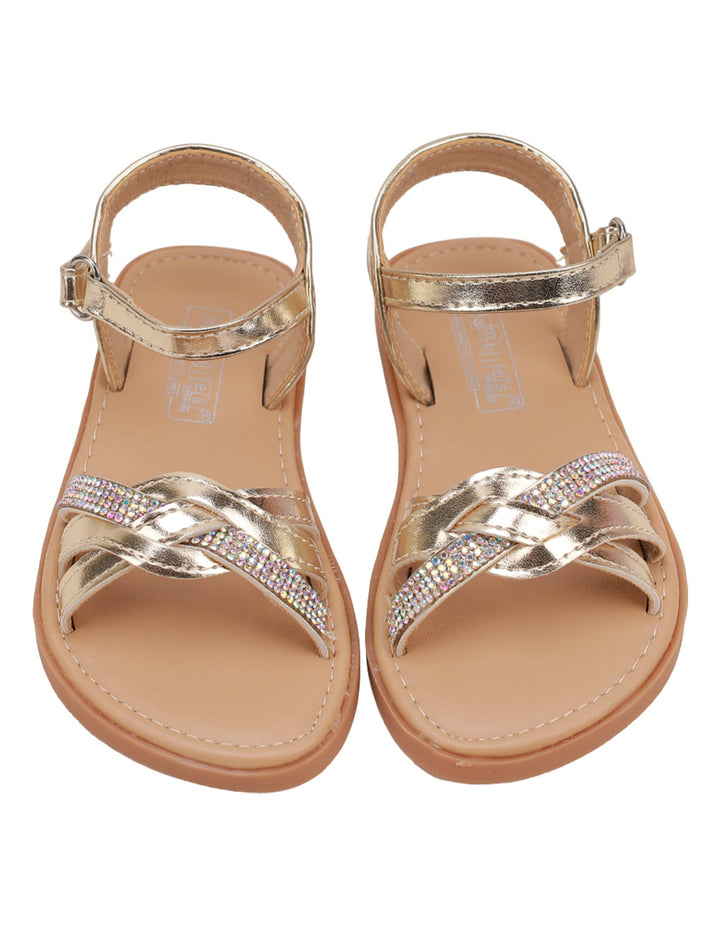 Sandal Golden with Diamontees for Girls - Kids