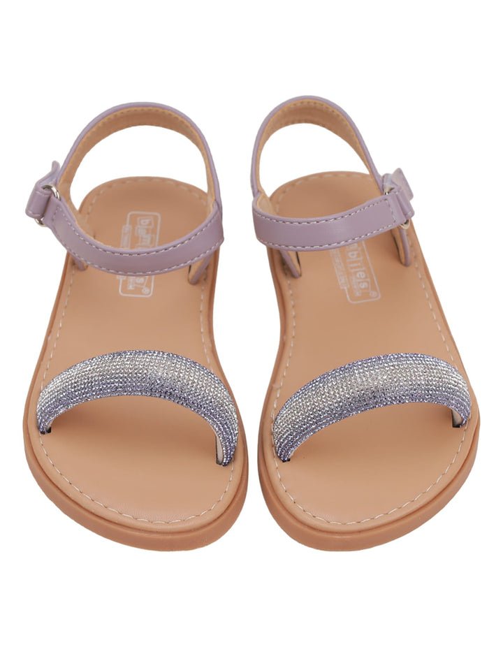 Sandal Purple with Diamontee Top Strap for Girls - Toddler