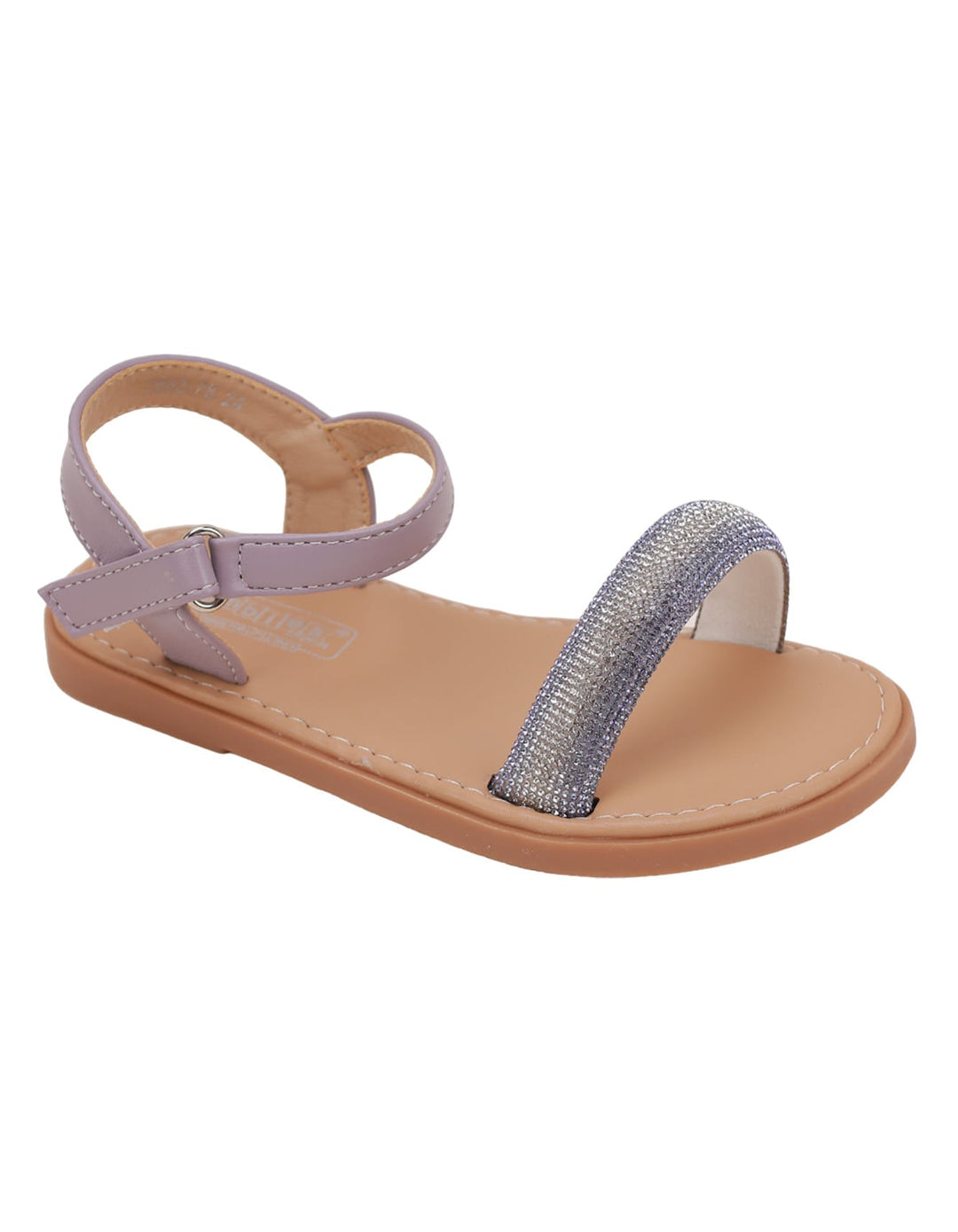 Sandal Purple with Diamontee Top Strap for Girls - Kids