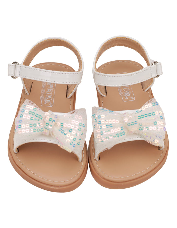 Sandal White with Bow for Girls - Toddler