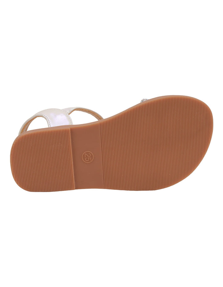 Sandal Shiny White with Diamontees for Girls - Kids