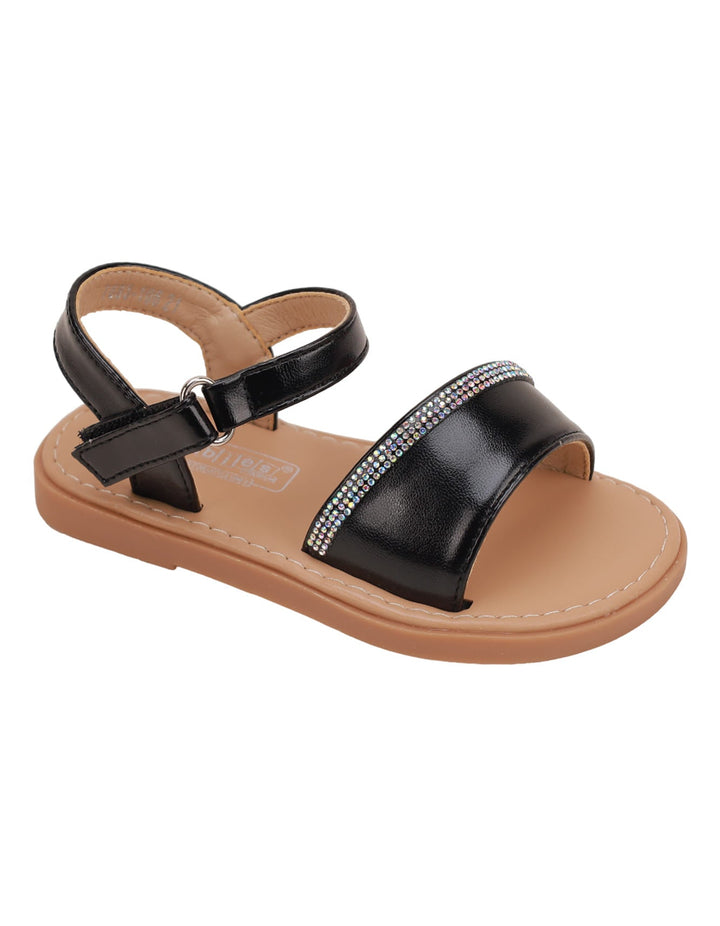 Sandal Black with Diamontees for Girls - Toddler