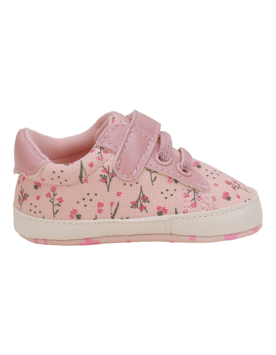 Booties Pink with Floral Theme for Girls