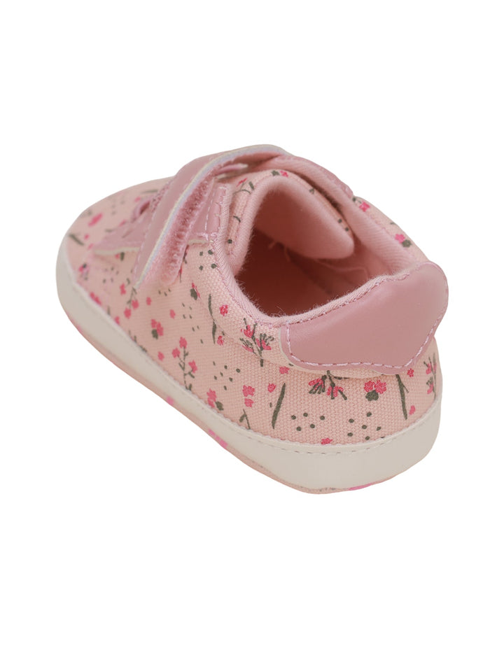 Booties Pink with Floral Theme for Girls