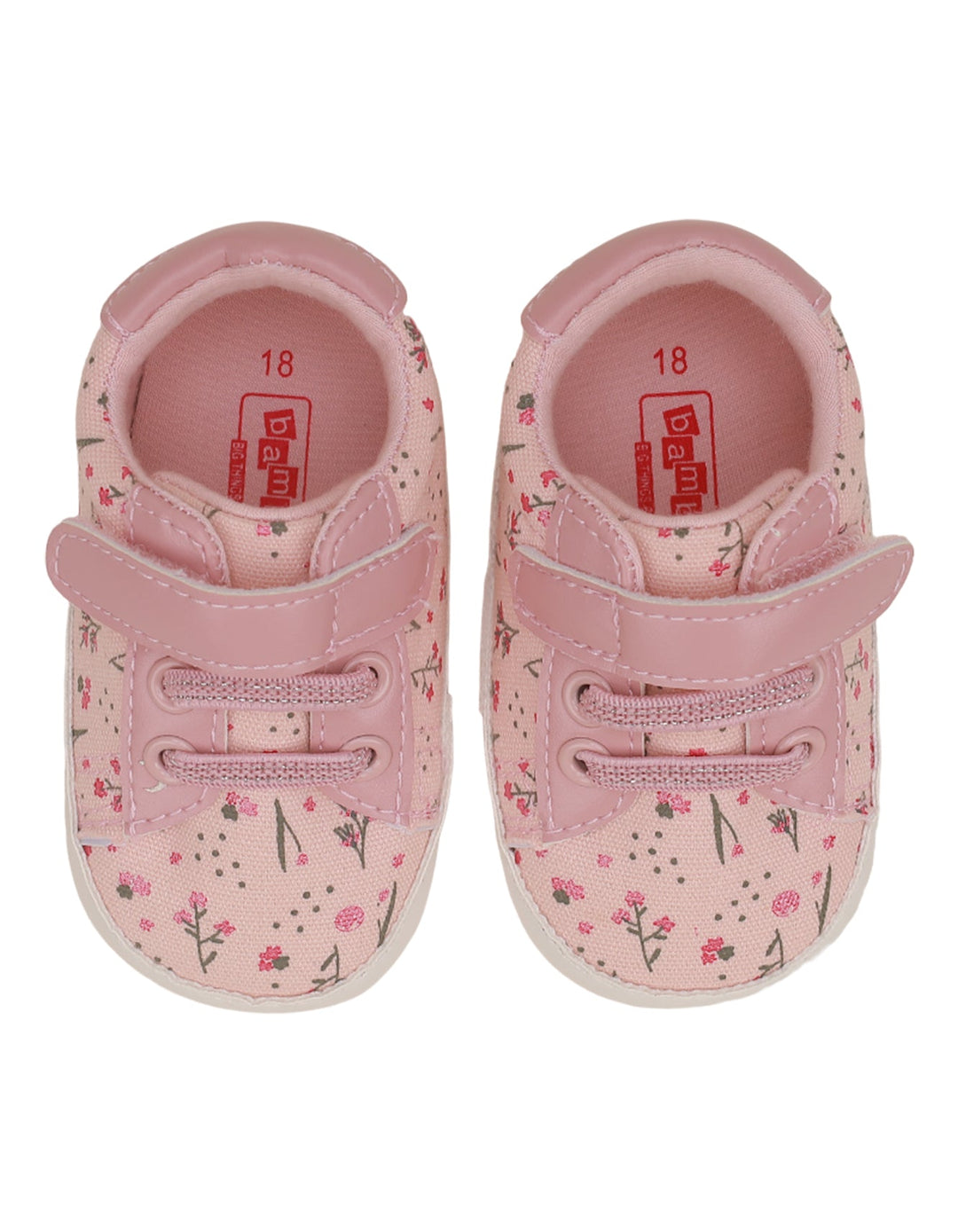 Booties Pink with Floral Theme for Girls