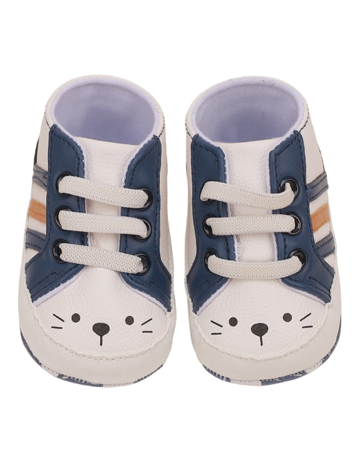 Booties White with Navy Blue Theme for Boys