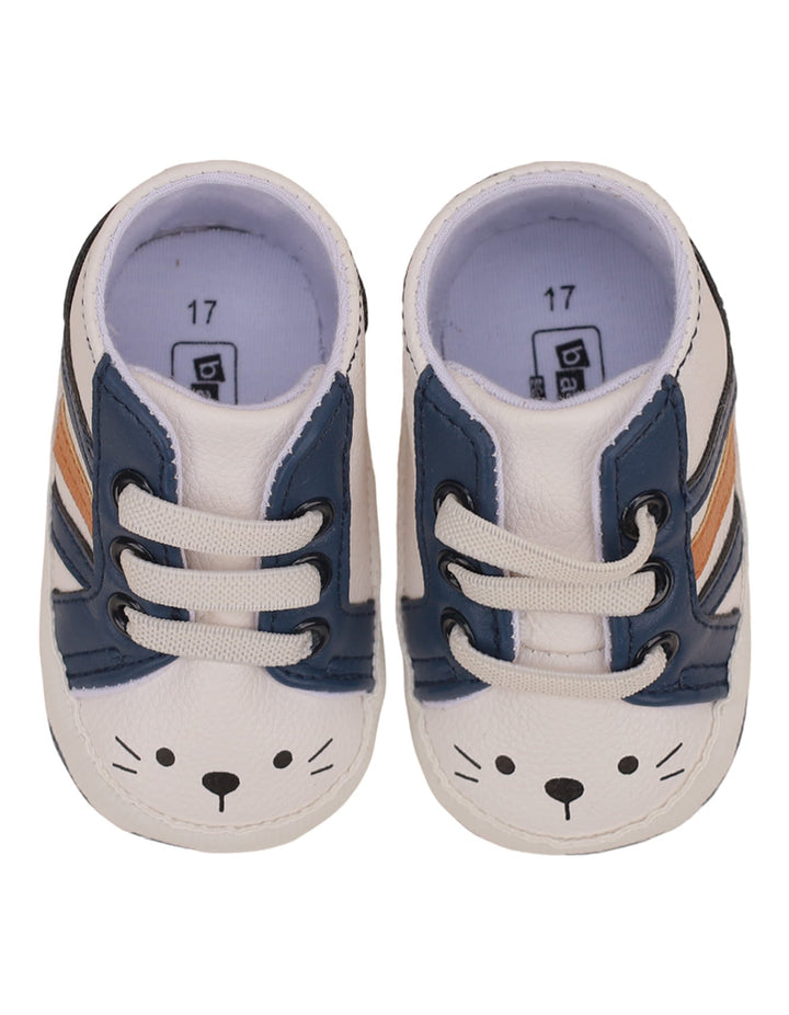 Booties White with Navy Blue Theme for Boys