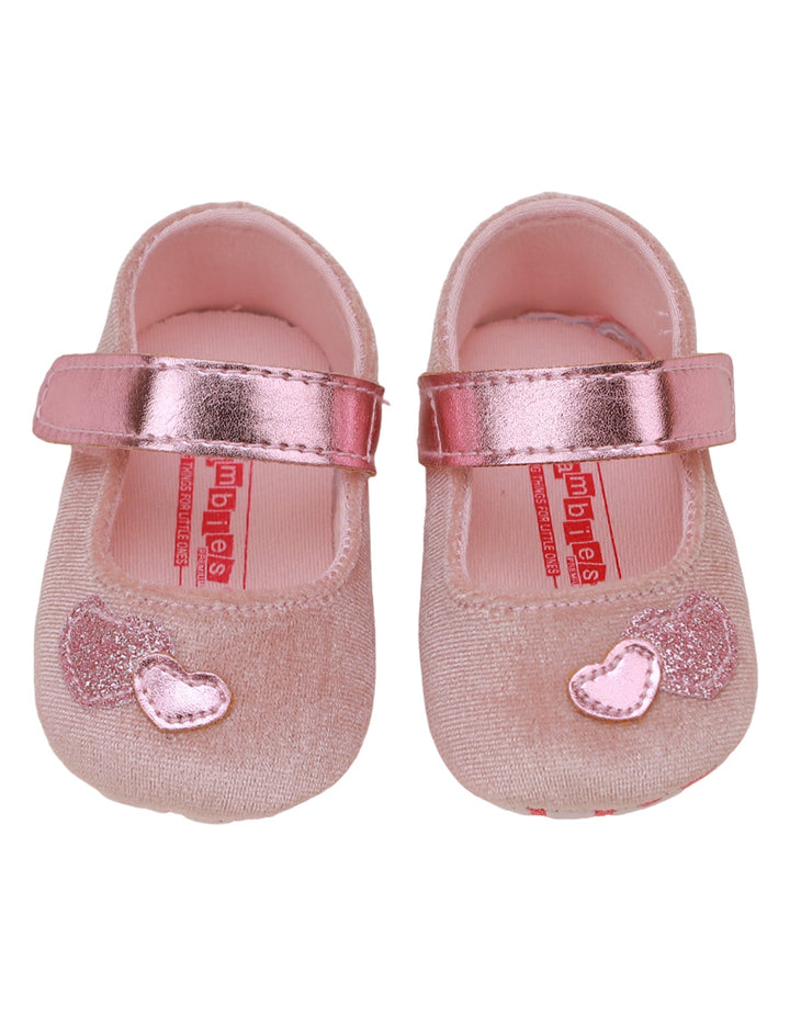 Booties Pink for Girls - Heart Theme