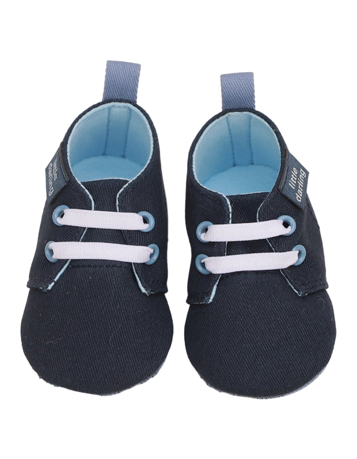 Booties Navy Blue with White Laces for Boys